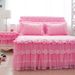 Korean Style Lace Skirt Single Piece Male President Dream Silk Bed Set Quilted Thickened 1.8m Mattress Non-Slip Protective Cover_maomaolike.com
