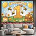 1st Birthday Party Banner - 2D Flat Polyester Backdrop, Wall Hanging Photo Props, Baby Birthday Party Decor_maomaolike.com