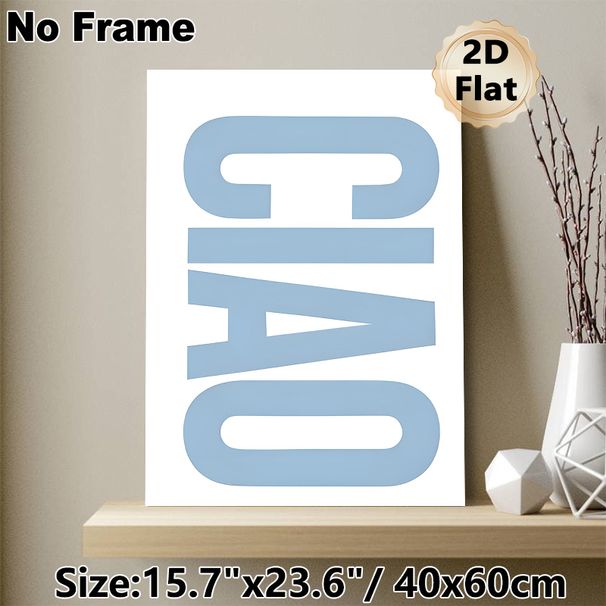 Typography Letter D Painting Poster, Soft Blue Minimalist Typographic Poster, Sleek Modern Letter Art For Stylish Wall Decor, Ideal For Living Room_maomaolike.com