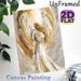Angel Holding Earth Painting Poster, Textured Palette Knife Style Poster, Serene Warm-toned Spiritual Artwork, Suitable For Living Room, Bedroom Or_maomaolike.com