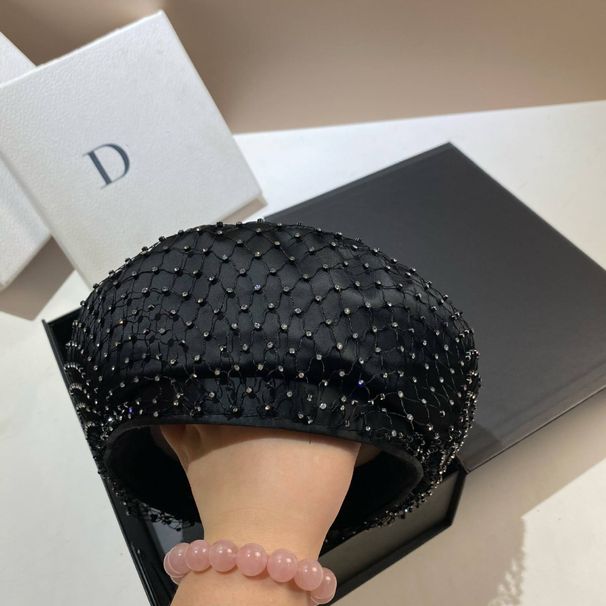Hot Sale Mesh Full Diamonds Beret Rhinestone Women's French Painter Hats Pumpkin Hat All-month Female Berets Caps_maomaolike.com