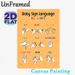 Baby Sign Language ASL Chart Painting Poster, Vibrant Cartoon-style Hand Gesture Illustration Poster, Clear Visual Guide To Learn Basic Sign Language_maomaolike.com