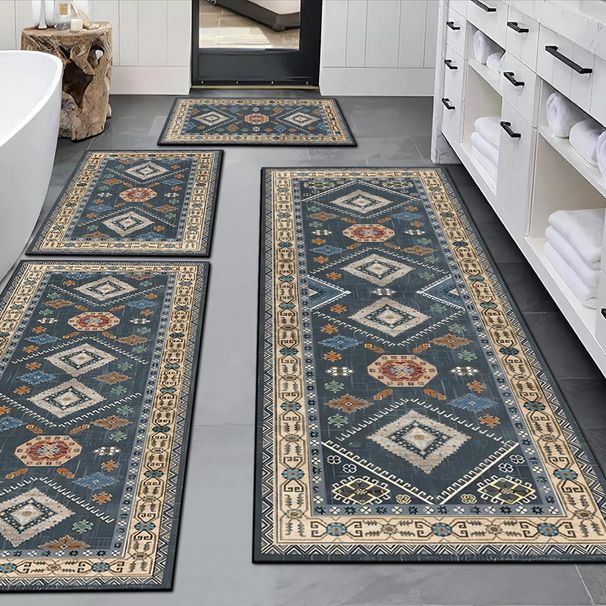 Boho Kitchen Rugs Sets 4 Piece With Runner Floral Kitchen Floor Mat Carpet Farmhouse Kitchen Rugs And Mats Non Skid Washable Runner Rug For Kitchen Floor Sink_maomaolike.com
