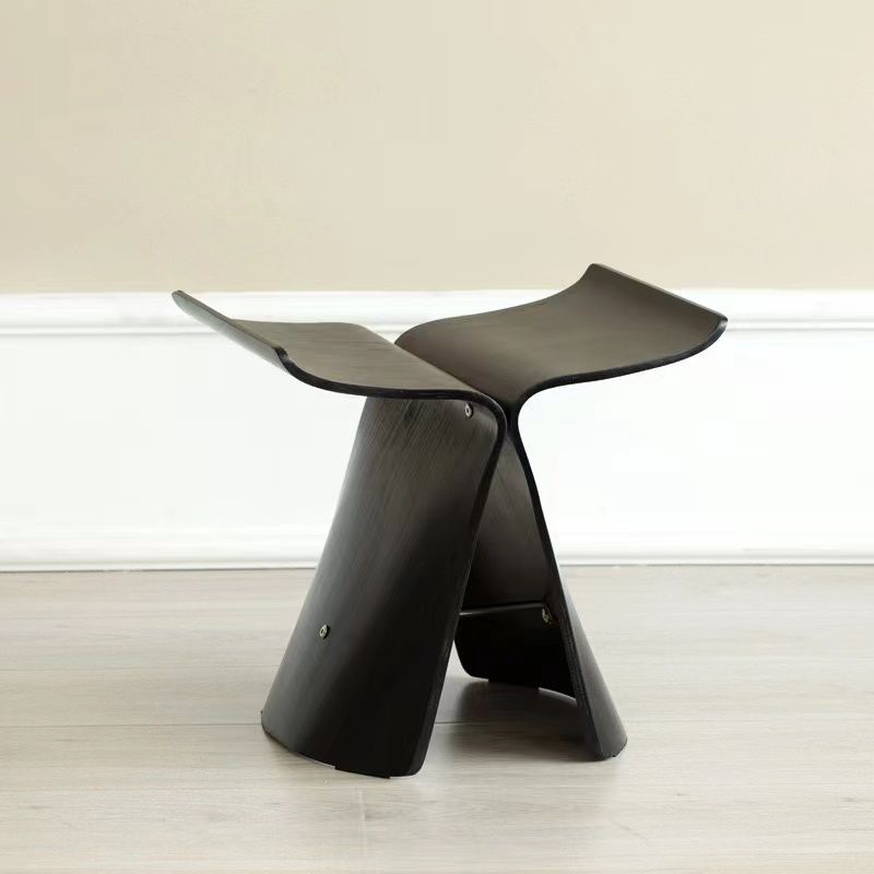 No-Assembly Living Room Butterfly Dressing Internet Celebrity Shoe Changing Stool Entrance Seatable Solid Wood Artistic_maomaolike.com