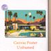 Mid-Century Modern Villa With Pool Painting Poster, Vibrant Retro Desert Landscape Poster, Calm Scenic Decor Ideal For Living Room, Bedroom And Lounge_maomaolike.com