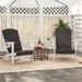 Patio Adirondack Chair With Rattan Padded Seat And Hidden Cupholder_maomaolike.com