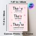 Grammar (There/Their/They're) Painting Poster, Pastel-colored Educational English Word Guide Poster, Helps Master Commonly Confused Terms Suitable For_maomaolike.com