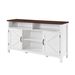 Farmhouse Sideboard Buffet Cabinet With Hinged Barn Doors, 58" Large Kitchen Storage Cabinet With Adjustable Shelves, Antique White Wood Coffee Bar Table For Dining Room, Living Room, Enterway_maomaolike.com