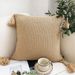 SOGA 2X 50CM Light Brown Pillow With Tassel Accents, Rizzy Transitional Cover Throw Pillow_maomaolike.com