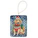 Golden Retriever Christmas Porcelain Ornament Christmas Tree Hanging Decorations For Home Christmas Holiday, Rectangle, Gift, Multicolor_maomaolike.com