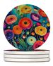 Colorful Ranunculus Large Sandstone Coasters Pack Of 4 Absorbent Round Coasters Decor Gifts For Men Or Women, 4 In, Multicolor_maomaolike.com