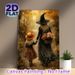 Autumn Witch Themed Painting Poster, Warm-toned Whimsical Forest Walk Scene Poster, Cozy Fall-inspired Artwork Ideal For Home Wall Decor And Halloween_maomaolike.com