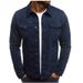 Men's Casual Solid Color Jacket Cardigan Button Cargo Jacket_maomaolike.com