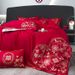 Manufacturer Wholesale 100% 60s Long Staple Four-Piece Set Pure Cotton Bright Red Wedding Room Embroidered Bedding_maomaolike.com
