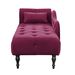 Aijia 60.6" Velvet Chaise Lounge Buttons Tufted Nailhead Trimmed Solid Wood Legs With 1 Pillow,Burgundy (Left Arm Design As Shown In The Picture)_maomaolike.com