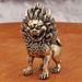 Brass Pair Of Male And Female Big-Headed Lions Home Entrance Tabletop Guardian Little Lion Metal Ornaments Crafts_maomaolike.com