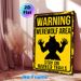 Werewolf Warning Painting Poster, Vintage Distressed Warning Sign Poster, Retro Werewolf Silhouette Design Ideal For Home Wall Decor, Cabin Or_maomaolike.com