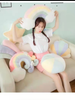 Cute Internet Celebrity Plush Rainbow Bedside Cushion Ins Style Neck Waist Pillow Gift For Girlfriend_maomaolike.com