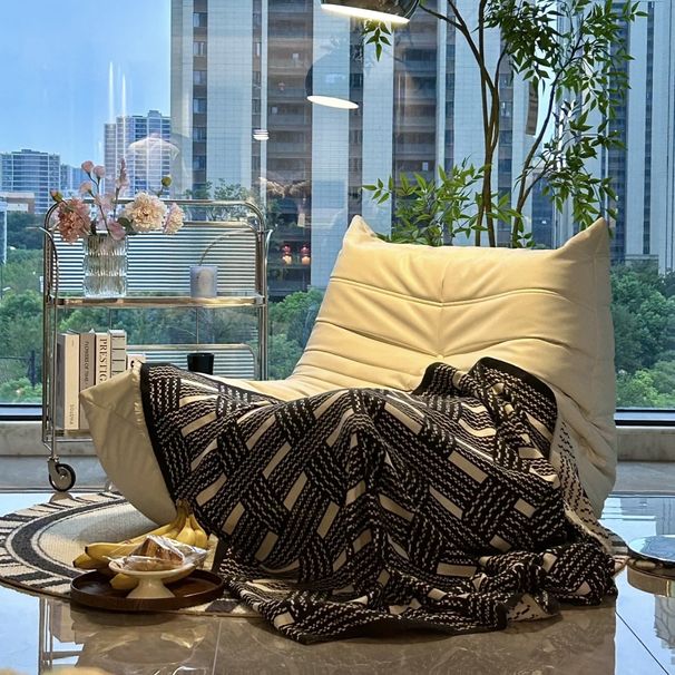 Black And White Woven High Grade Sofa Blanket Office Nap Blanket Knitted Cover Blanket Air Conditioning Blanket_maomaolike.com