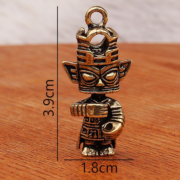 Brass Sanxingdui Ancient Shu Cultural Retro Car Keychain Men And Women Bag Pendant Accessories Crafts Small Items_maomaolike.com