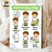 Potty Routine Painting Poster, Cute Cartoon Step-by-Step Potty Guide Poster, Clear Instructional Design Suitable For Bathroom_maomaolike.com