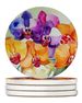 Orchids In Watercolor Large Sandstone Coasters Pack Of 4 Absorbent Round Coasters Decor Gifts For Men Or Women, 4 In, Multicolor_maomaolike.com