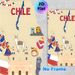 Chile Themed Painting Poster, Vibrant Cartoon Style Chilean Cultural Elements Poster, Showcases Folk Dancers, Iconic Landmarks & National Symbols_maomaolike.com
