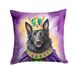 Belgian Sheepdog King Of Mardi Gras Throw Pillow Machine Washable, Indoor Outdoor Decorative Pillow For Couch, Bed Or Patio, 14Hx14W_maomaolike.com