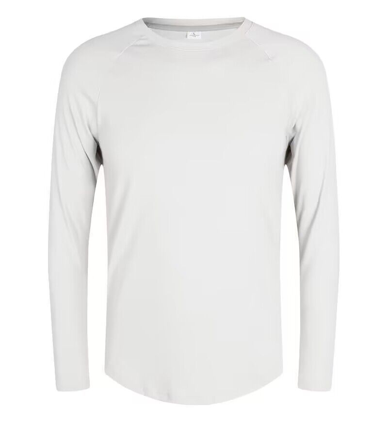 Men's Clothing Long-Sleeved Sports T-Shirt Cotton Training Suit Casual Thin Top Running Fitness Bottom_maomaolike.com