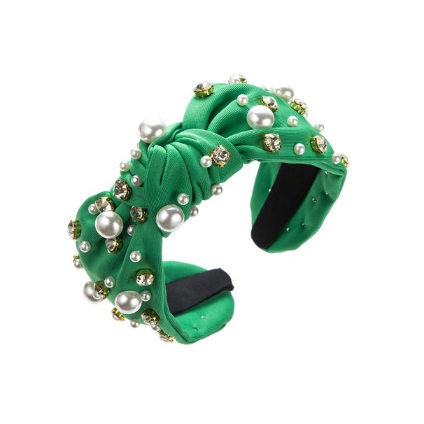 Fashionable and Versatile Headband Wide Edge Nail Pearl Headband Korean Version Knotted Temperament Pressure Hair Accessory_maomaolike.com
