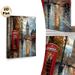 London Street Scene Painting Poster, Vibrant Oil-style Rainy Autumn Cityscape Poster, Captivating Urban View With Iconic Red Phone Booth & Big Ben_maomaolike.com