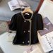women's clothing fat mm Xiaoxiang style casual shorts contrast color tops slim temperament two-piece suit_maomaolike.com