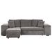 104.5" Pull Out Sleeper Sofa Reversible L-Shape 3 Seat Sectional Couch With Storage Chaise And 2 Stools For Living Room Furniture Set_maomaolike.com