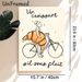 Croissant & Bicycle Themed Painting Poster, Whimsical Minimalist Line Art Poster, Playful Design With French Text And Oversized Croissant_maomaolike.com