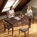 Dining Chairs Set Of 4, Linen Fabric Kitchen Chairs With Rubberwood Legs_maomaolike.com