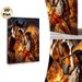 Native American & Horse Themed Painting Poster, Warm-toned Realistic Tribal Scene Poster, Rich Cultural Artwork With Campfire & Tipis, Suitable For_maomaolike.com