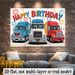 Truck Birthday Party Banner - 2D Flat Polyester Backdrop, Wall Hanging Photo Props, Truck Themed Party Decor_maomaolike.com