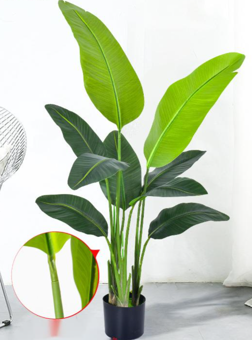 Cross-Border Haihong Green Realistic Feel Traveler's 120cm Floor-Standing Indoor High-End Artificial Plant Banana Tree_maomaolike.com