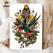 Swallow & Lily Of The Valley Painting Poster, Vibrant Vintage Tattoo Style Poster, Eye-catching Artistic Decor Suitable For Living Room, Bedroom And_maomaolike.com