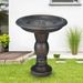 22-Inch Glass Fiber Reinforced Concrete Bird Bath_maomaolike.com