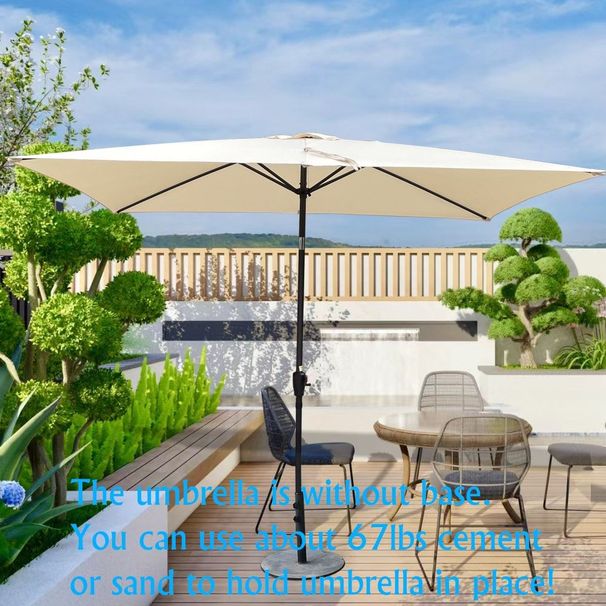 6 X 9ft Patio Umbrella Outdoor Waterproof Umbrella With Crank And Push Button Tilt Without Flap For Garden Backyard Pool Swimming Pool Market_maomaolike.com