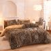Winter Thickened Warm Mink Long Plush Solid Color Crystal South Korean Velvet Tie-Dye Four-Piece Set Wholesale_maomaolike.com