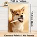 Shiba Inu Brushing Teeth Painting Poster, Warm-toned Cute Playful Pet Scene Poster, Lovely Pet-themed Decor Ideal For Living Room, Bedroom And Pet_maomaolike.com