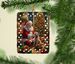 Cairn Terrier And Santa Claus Porcelain Ornament Christmas Tree Hanging Decorations For Home Christmas Holiday, Rectangle, Gift, Multicolor_maomaolike.com
