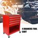 4 DRAWERS MULTIFUNCTIONAL RED TOOL CART WITH WHEELS_maomaolike.com