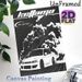 JDM Tuner Car Painting Poster, Monochrome Stylized Racing Car With Tour-themed Graphic Poster, Sleek Bold Automotive Design Ideal For Garage, Man Cave_maomaolike.com