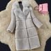 Sheepshear autumn and winter new spliced fur all-in-one mid-length imitation fox fur collar coat and fur jacket_maomaolike.com
