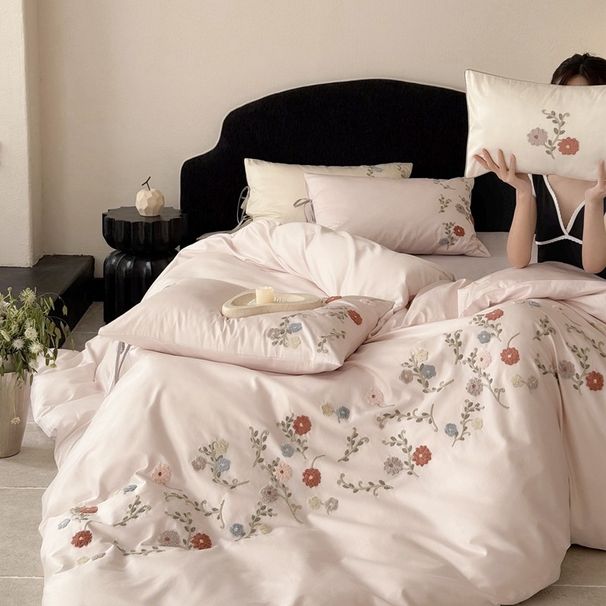 Wholesale French Country Style Towel Embroidery Pure Four-Piece Naked Sleep 100% Long-Staple Cotton Tie 4-Piece Set_maomaolike.com