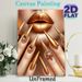 Golden Glam Lips & Stiletto Nails Painting Poster, Luxurious Shimmering Metallic Golden Design Poster, Eye-catching Glamorous Decor Ideal For Beauty_maomaolike.com