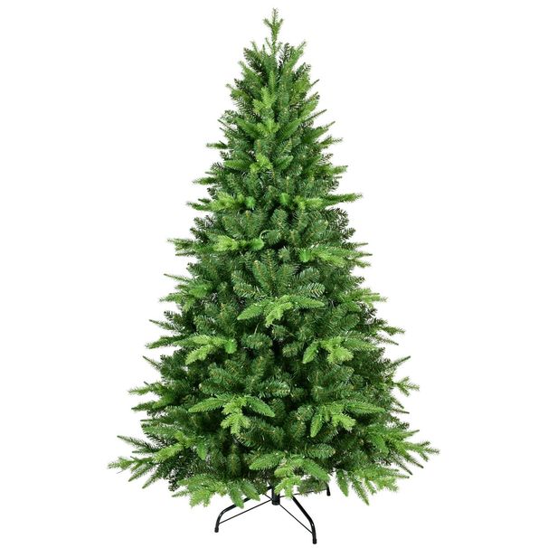 5FT PE/PVC Mixed Automatic Christmas Tree With Lights Xmas Decoration Light Up Holiday Season_maomaolike.com